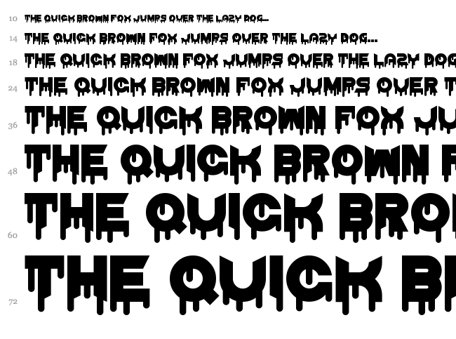 Thrash Decision font waterfall